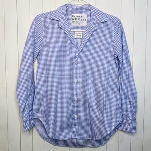 Frank & Eileen Spring Blue Pink Plaid Checkered Womens ButtonDown Shirt XS Frank